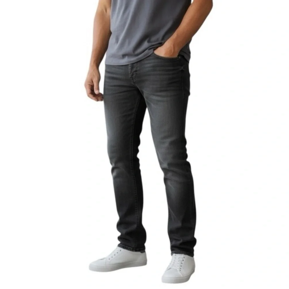 PrAna | Men's ‘Black’ Charcoal Grey Slim Fit Straight Leg Axiom Jeans Sz W38 L30